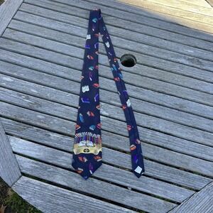 Vintage  Fratello Tie Handmade Necktie Tie‎ Books Library Teacher Desk Education